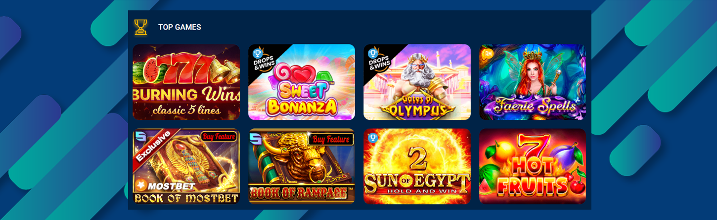 Mostbet ওয়েবসাইটে গেম উপলব্ধ